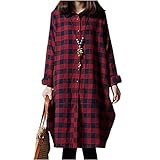 [エムエルーセ] 長袖 ワンピース チェック柄 秋冬 シャツワンピ ゆったり 着痩せ 体型カバー ファッション ナチュラル ドレス パーティー ドッキング スカート オトナ 大人 カワイイ オシャレ キレイメ オールインワン オフィス カジュアル ビジネス お出かけ オヨバレ デート ガール 部屋着 可愛い リゾート レトロ ユッタリ l サイズ 赤 韓国風 ワンピ レッド MRD07-RDL2