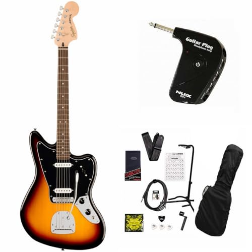 Squier/Affinity Series Jaguar Laurel Fingerboard Black Pickguard 3-Color Sunburst GP-1アンプ付属エレキギター初心者12点セット