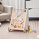 FANTASK 7 in 1 Lauflernwagen aus Holz, Lauflernhilfe mit Aufbewahrungsbox in Weiß, Montessori Baby Walker mit Spielbrett, Spiegel & Bauklötzen, Jungen und Mädchen ab 1 Jahr