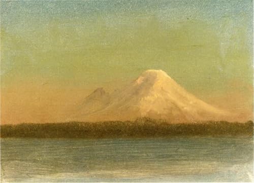 Peinture d'art montagne enneigée paysage luminisme sur toile