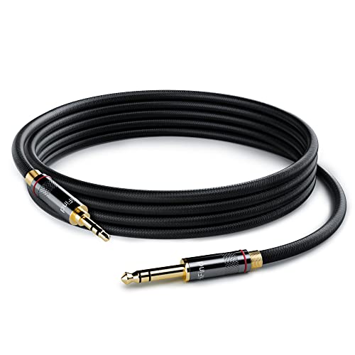 Câble audio 3.5mm vers 6.35mm mâle TRS tressé avec ressort de protection