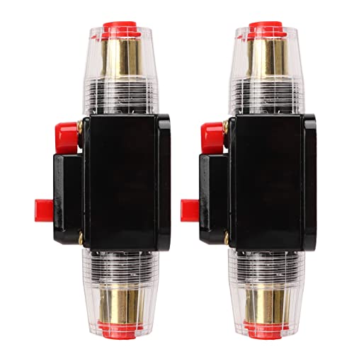 Eminchu Disyuntor en Línea de 12-24 V Portafusibles de Reinicio Manual Protección de Alta Corriente para Sistemas Marinos y de Audio para Automóviles Material ABS Paquete de 2 (60A)