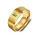 Attaque sur Titan Anneau, QEPOL Wings of Freedom Logo Anneau en acier inoxydable pour hommes Poli Anime Bague gravée Bague de couple en acier titane Bijoux fantaisie pour hommes Garçons (Doré, 7)
