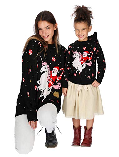 Tstars Unicorn Santa Girls Ugly Christmas Sweater Tacky Holiday Xmas Sweaters for Toddler Kids4