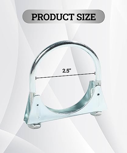 Zlirfy CX6MCX 1.75 Inch 2 Inch 2.25 Inch 2.5 Inch 2.75 Inch U Bolt Clamp Muffler Exhaust Clamps,Metal U-Bolt Muffler/Exhaust Clamp,Heavy Duty U Bolt Muffer Exhaust Clamp Hanger thumb #1