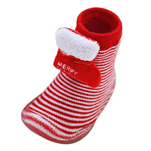 Geilisungren Niños Niñas Invierno Otoño Zapatillas Calcetines de Piso Suela de Goma Tejer Calientes Zapatos para Bebé Primeros Pasos Arco Imprimiendo Antideslizantes Recién Nacido Bebé Navidad