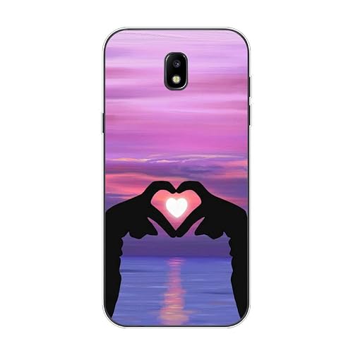 KARTXITAI Case Compatible with Samsung Galaxy J5 2017,Shockproof Slim Thin Silicone Protective Anti-Fingerprint Anti-Scratch Anti-Fall Phone Cover - Love,Sky,Sunset,Glow,Lovers