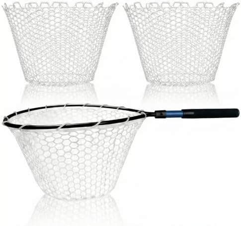 2Pcs Rubber Fishing Net Replacement Netting Without Handle Fly Fi...