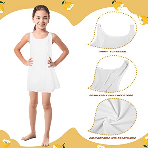 Mepase 2 Pcs Girls Slips for Under Dress Tea and Knee Length Princess Cotton Nylon White Slips with Adjustable Straps2