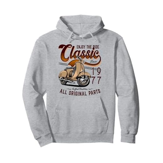 Motor Scooter Classic Moped Rider Cumpleaños 1977 Sudadera con Capucha