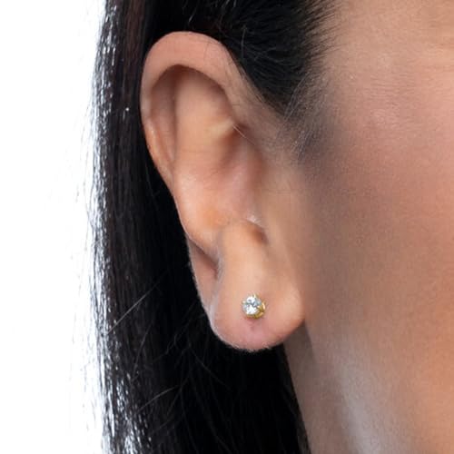 Image of Amazon Essentials 0.25 to 1 Carat IGI Certified Solitaire Lab Grown Diamond Stud 14k Gold 4 Prong Round Cut Earrings (G-H Color VS1-VS2 Clarity)