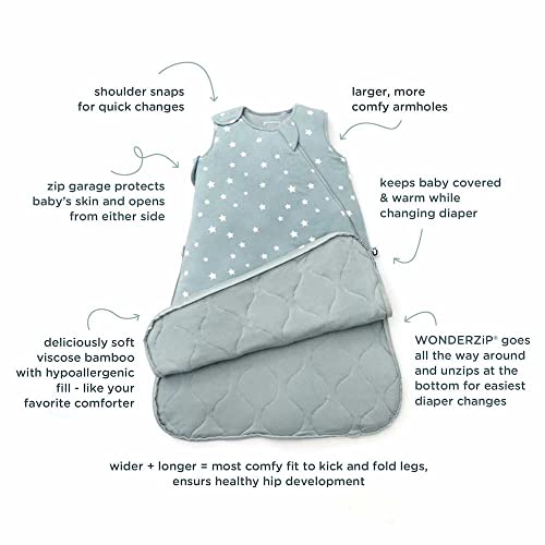 Image of GUNAMUNA gunamuna Unisex Baby, Toddler Wearable Blanket, Sleeping Bag Bamboo Rayon, Sleep Sack with Diaper Zipper, 1.0 TOG