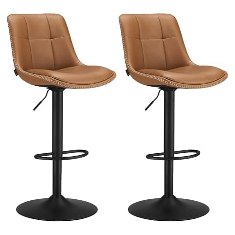 VASAGLE Tabourets de Bar Marron Caramel Cover