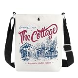 WUSUANED Hockey Romance Crossbody Bag Hockey Lover Gift Greetings From The Cottage Gift Hockey Book Lovers Shoulder Bag (From The Cottage CB)