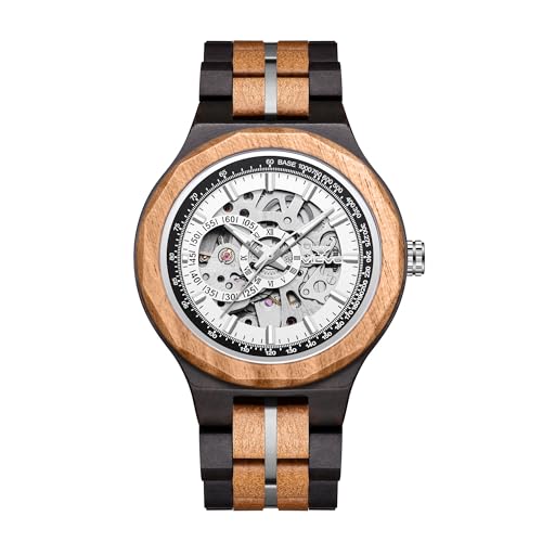 Orologio Uomo In Legno E Acciaio Cronografo Woodwear - Quadrante Bianco Naturzeit