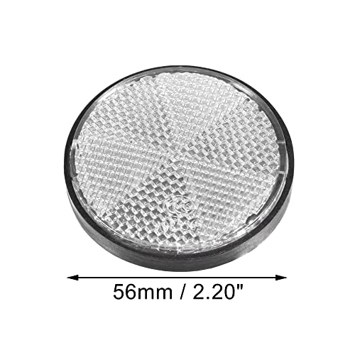 Image of X AUTOHAUX 8 Pcs Round Stick-on Safety Spoke Reflective Reflector White