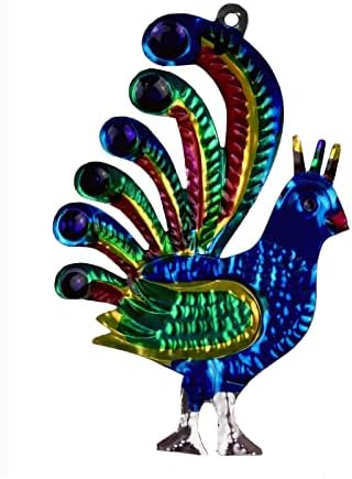 Peacock Ornament Punched Tin Mexican Folk Art for Tree Wreath Gar...