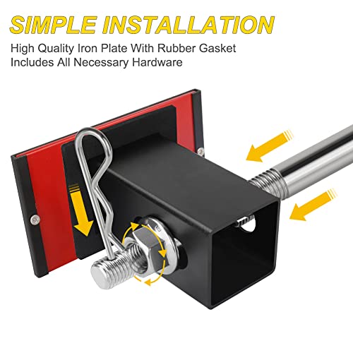 Boslla Trailer Hitch Cover For 2" Receivers, Heavy Metal Tow Hitch Cover Usa American Flag Hitch Receiver Cover With Gasket And Installation Tools Pins For Trucks Cars (Black Hollow-Out) #TOP2