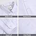 Men's Oxford Long Sleeve Shirts White Button Down Collar Shirt Business Casual Dress Shirts with Pocket