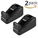 Ktrio Mini Desktop Tape Dispenser for 1/2 or 3/4in Scotch Magic Tape, Staples Invisible Tape,Sparco Invisible Tape,BSN, Non-slip, Size 4.1x1.7x1.7 Inch, 2 Pack, Black