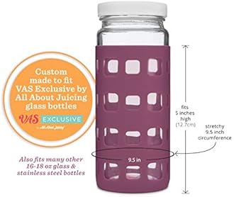 Silicone Glass Water Bottle Sleeves - 6-Pack of Protective Holders 16-18 oz Capacity - Anti-Slip Protection for Beverage Containers - Insulating Carriers for Smoothies and Juices (Desert Sunset Pinks)