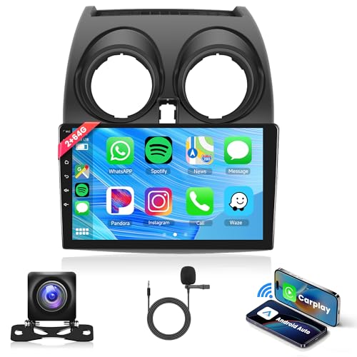 2G 64G Android 13 Autoradio pour Nissan Qashqai 2006-2016 9 Pouces écran Tactile Autoradio avec Carplay sans Fil Android Auto GPS WiFi Mirror Link Bluetooth...