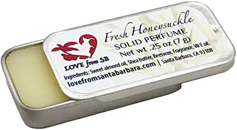 Compact Personal Fresh Honeysuckle Solid Perfume | Luxurious Artisan Spa Gift for Her | Convenient, fits in your purse or travel bag | Honeysuckle Perfume