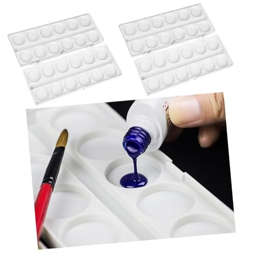 Housoutil 1 Plastic Painting Palette Color Mixing Plate for Watercolor Nail Art for Artists and DIY Projects White