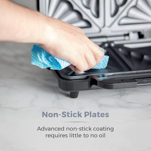 Tower T27013 Deep Fill Sandwich Maker with Extra Deep, Non-Stick Plates, Automatic Temperature Control, 900W, Silver and Black