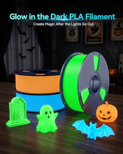 Image of SUNLU 4KG Glow in the Dark PLA Filament Bundle 1.75mm, Luminous PLA 3D Printer Filament, Long-Lasting Brightness & High Toughness, 1kg Spool (2.2lbs), Fits Most FDM Printers, 4 Pack