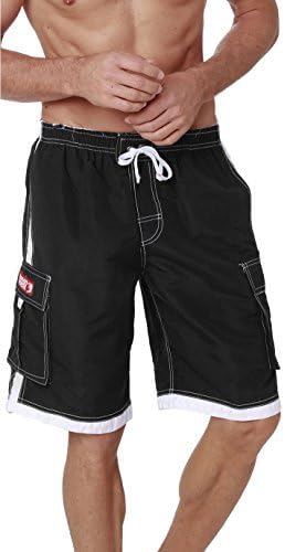 INGEARMen's Quick Dry Swim Trunks Cargo Water Shorts with Mesh Lining