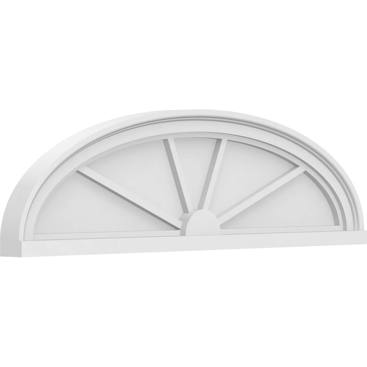Ekena Millwork 34"W x 9-1/2"H x 2"P Elliptical 4 Spoke Architectural Grade PVC Pediment