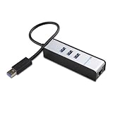 Cable Matters® Hub 3 Puertos SuperSpeed USB 3.0 con Ethernet Gigabit Negro