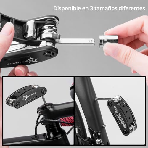 ROCKBROS 16 en 1 Herramientas de Reparación de Bicicleta Multifunción, Multiherramienta Plegable Portátil para MTB Bicicleta Carretera Ciclismo - imagen 4