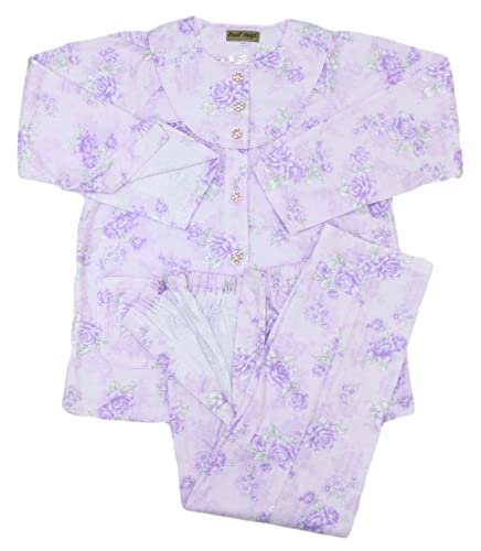 介護 パジャマ 冬用 キルト レディース セミオープン