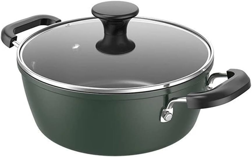 JSEIAJB Soup Pots Large non Stick Soup Pots Glass lid Kitchen Cookware Set(24CM)