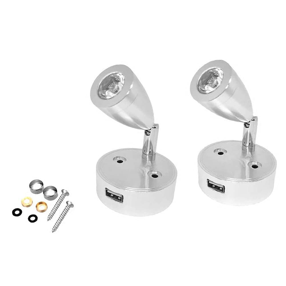 2 Lampes De Lecture LED Pour Camping-car - Projecteur Réglable 12V, Éclairage Intérieur Flexible - 11