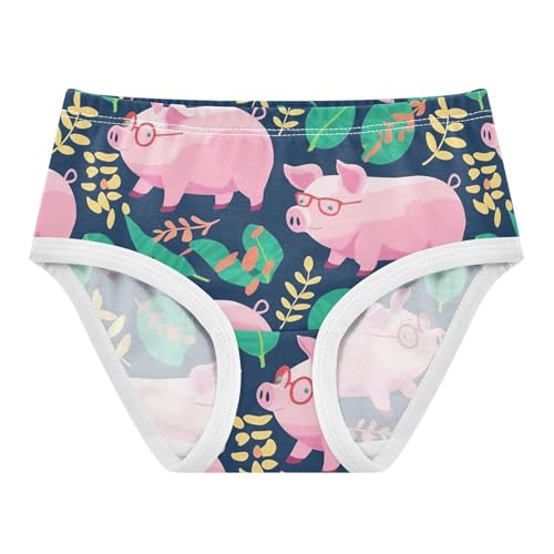 Wusikd Cartoon Pigs Girls' Underwear Cotton Pink Girls Briefs Soft Toddler Underwear 2T