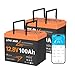 LITHINENG 12V 100Ah LiFePO4 Bluetooth Battery, 12V Mini Lithium Battery 100A Smart BMS, Low Temp Cut-Off, Up to 15000 Deep Cycles for Trolling Motor, Marine, RV, Solar, Off-Grid(2 Pack)