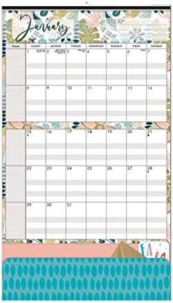 2023 Calendar A3 Family Organiser Month to View Wall Planner -Extra Large Grid Format For 5 Family Members With Handy Magnetic Hanger, Notes Section And Useful Pocket (Floral)