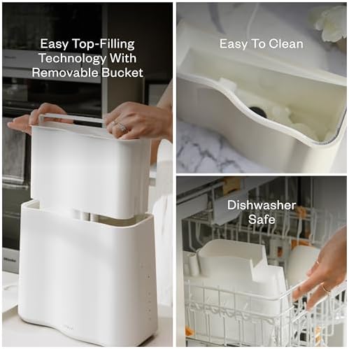 Vitruvi Cloud Bedside Humidifier, White Humidifier, 24 Hr Run Time, 602ft Coverage, Large Home Bedroom, Baby Room - Includes 3 Month Filter - 3