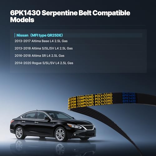 Image of 6PK1430 Serpentine Drive Belt for Nissan Altima (2013-2018)