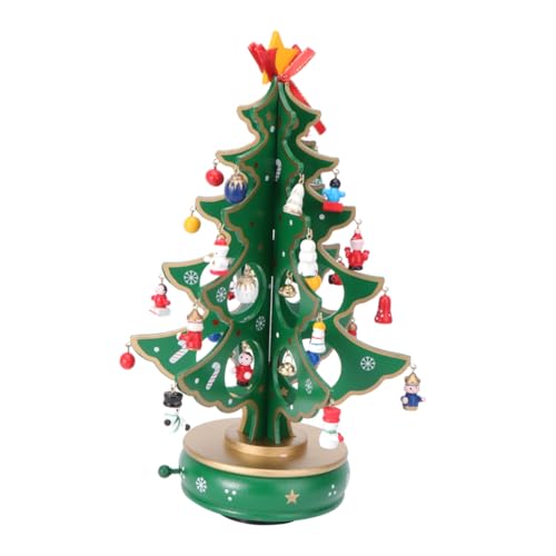 STOBAZA Classic Wooden Christmas Tree Music Box German Music Box Indoor Decoration Pendants