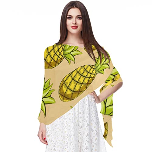 Châles et écharpes Ananas multicolores pour femme | Accessoire mode d'été et printemps