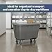 8 Cubic Foot 500 lb. Trash Cube Truck, Grey Commercial Laundry Cart, Construction Trash Recycling Trolley, Industrial Garbage Wagon Transportation, Rolling Waste Bin, Hotel & Warehouse Supplies