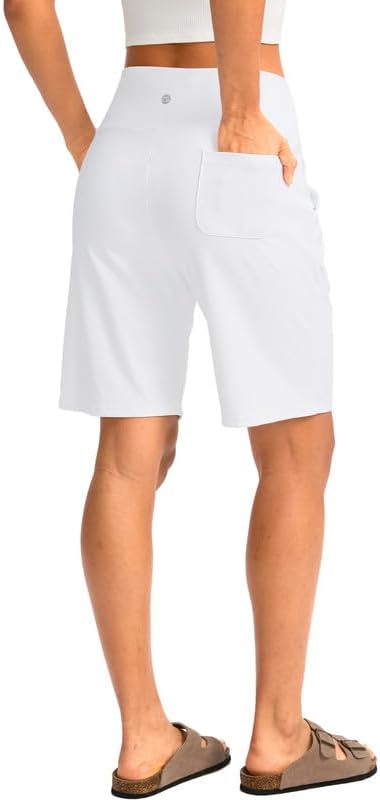 G Gradual Women's Bermuda Long Shorts with Pockets 9" High Waisted Knee Length Shorts for Women Walking Athletic Workout - Image 3