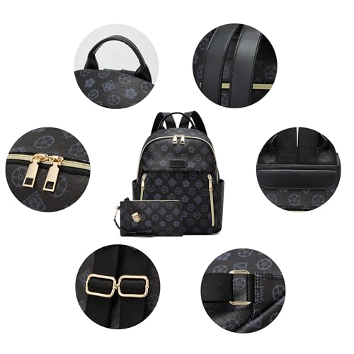 Image of Backpacks for Women Fashion PU Leather Bag Multipurpose Design Convertible Satchel Bag Travel Backpack Handbag and Purse 2Pcs