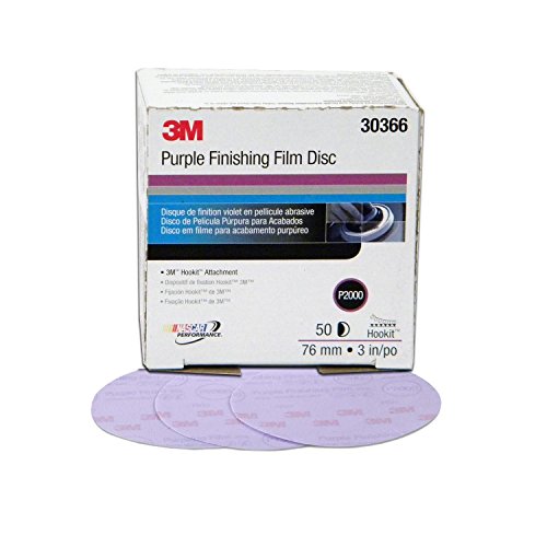 Image of 3M 30366-50PK Hookit 3 inch Purple Finishing Film Disc, (Pack of 50)