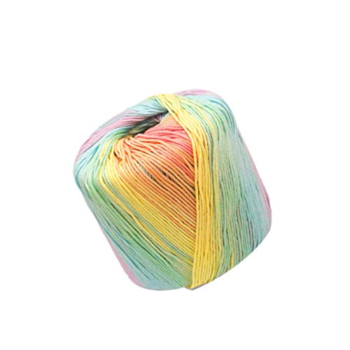 Milisten 1 Roll Crochet Yarn Knitting Yarn Gradient Cotton Yarn Kaleidoscope Yarn DIY Thread Yarn for Hats Sweater Scarf Gloves 133M Light Rainbow - Image 2
