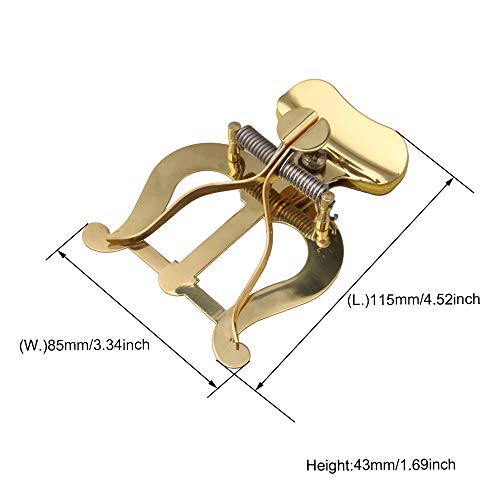 Portable Trombone Clamp-On Holder Marching Lyre Gold